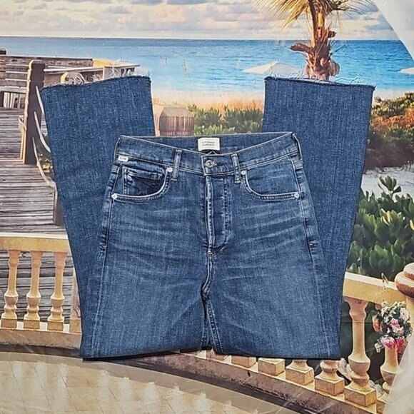 Citizens of Humanity Vintage Premium 5 Button Raw Hem Bootcut Jeans Size 26 - Picture 6 of 10